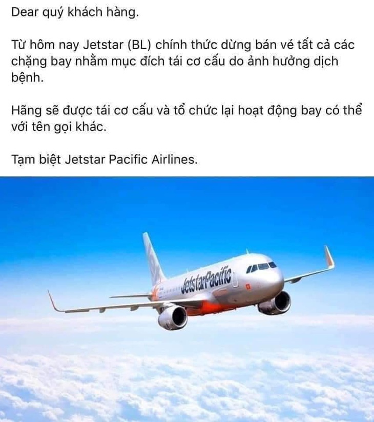 Jetstar Pacific ngừng bán vé tất cả đường bay để tái cơ cấu? - Ảnh 1.