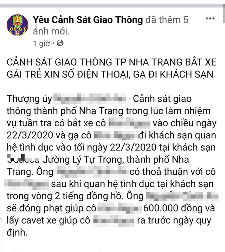 Xác minh thông tin 1 CSGT gạ tình phụ nữ vi phạm giao thông - Ảnh 1.