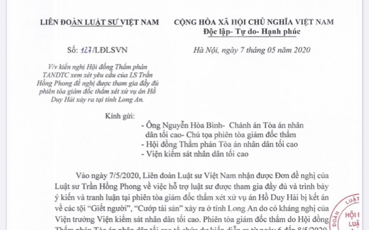 Luật sư Trần Hồng Phong sẽ tiếp tục tham gia phiên toà Hồ Duy Hải