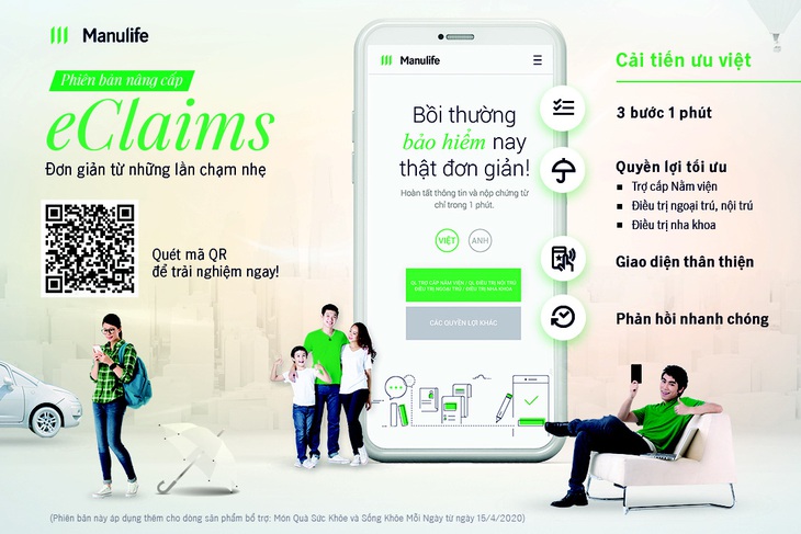 Manulife mở rộng yêu cầu nộp quyền lợi bảo hiểm bằng eClaims - Ảnh 1.