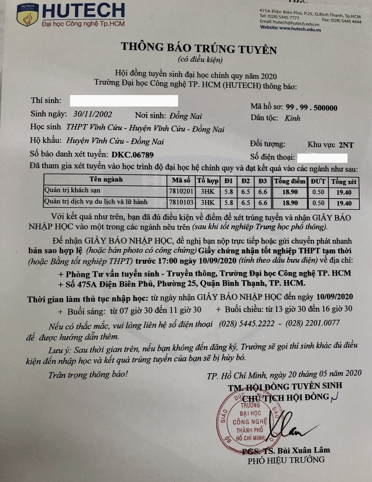 Trường đại học gửi thông báo trúng tuyển cho thí sinh... chưa tốt nghiệp THPT - Ảnh 1.