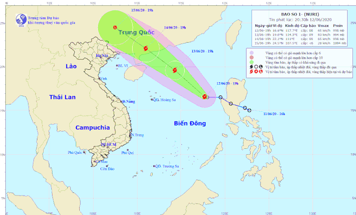 Áp thấp nhiệt đới mạnh lên thành bão số 1, tên quốc tế là Nuri - Ảnh 1.