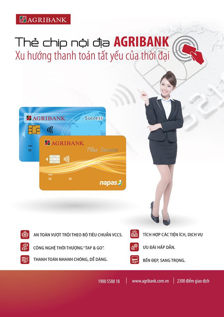 Agribank phát hành thẻ chip nội địa - Ảnh 1.