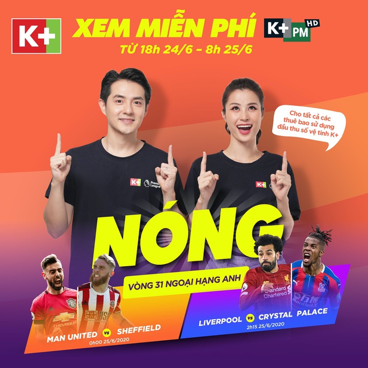 Xem ngoại hạng Anh miễn phí trên K+ - Ảnh 1.