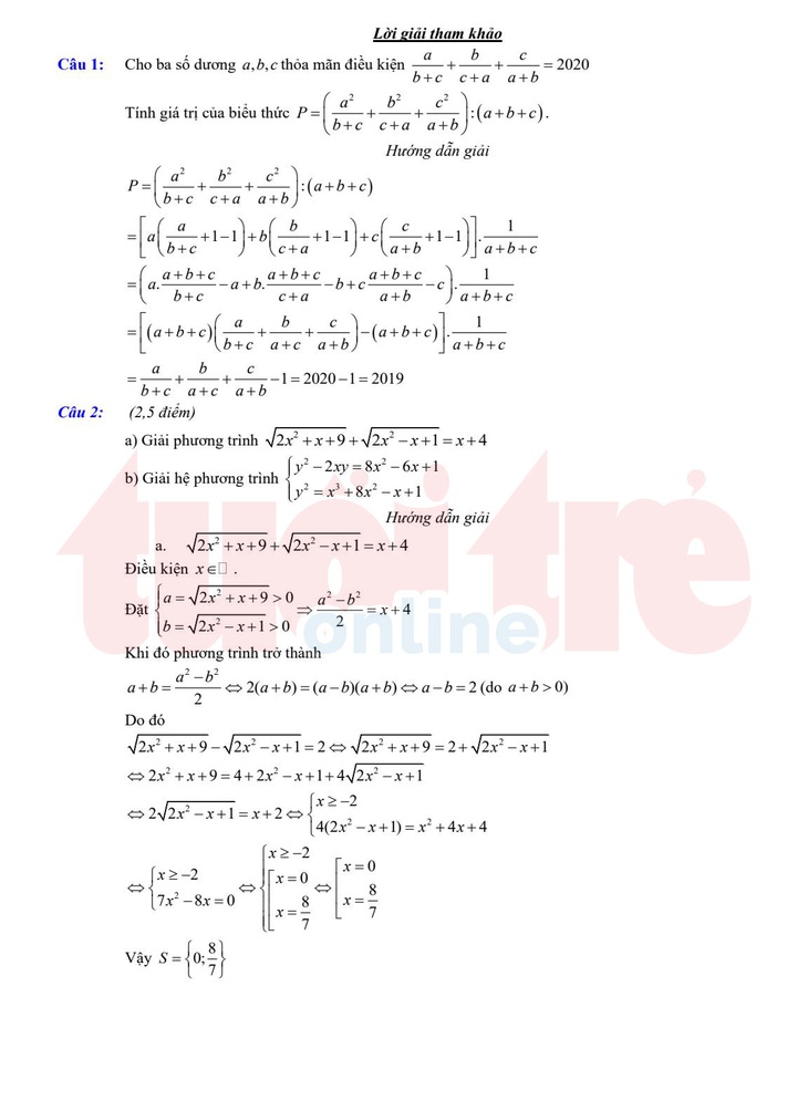 Đề và bài giải gợi ý môn toán lớp 10 chuyên ở TP.HCM - Ảnh 3.