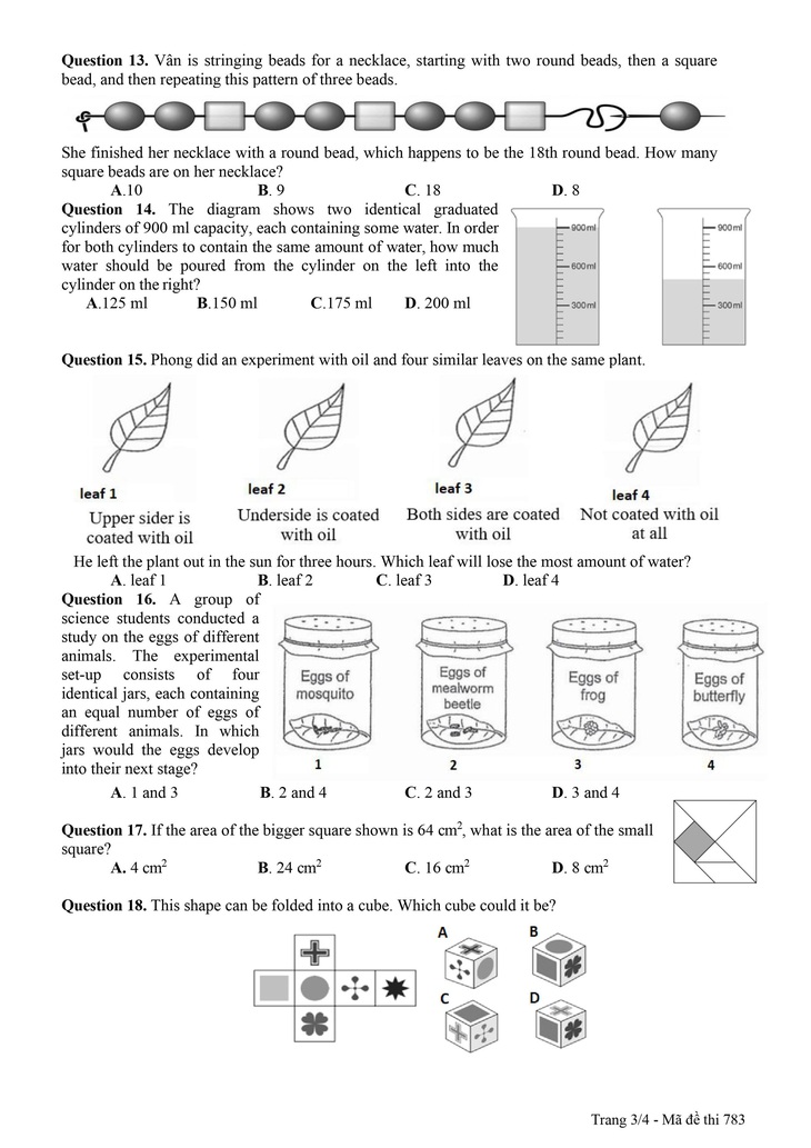 Công bố đáp án và đề khảo sát tuyển sinh lớp 6 Trường THPT chuyên Trần Đại Nghĩa - Ảnh 11.