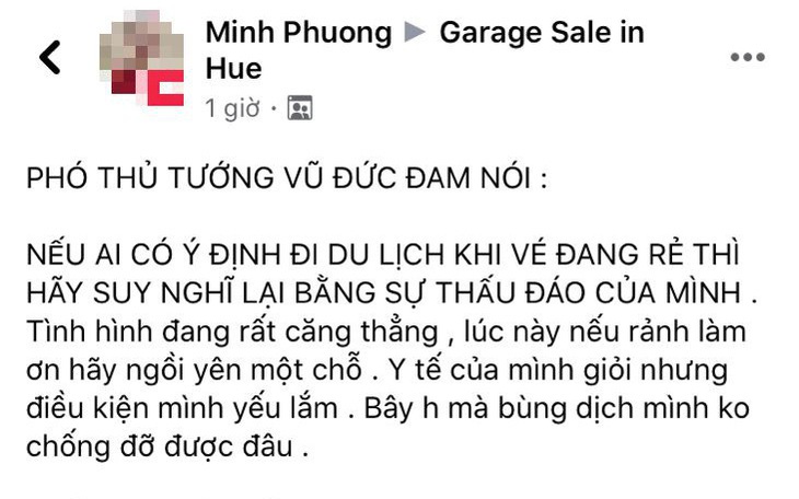 Xử phạt tiếp một Facebooker đăng phát ngôn giả mạo Phó thủ tướng Vũ Đức Đam