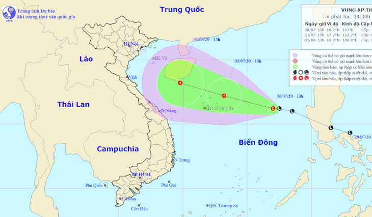 Áp thấp ở biển Đông có khả năng mạnh lên thành áp thấp nhiệt đới, thành bão - Ảnh 1.