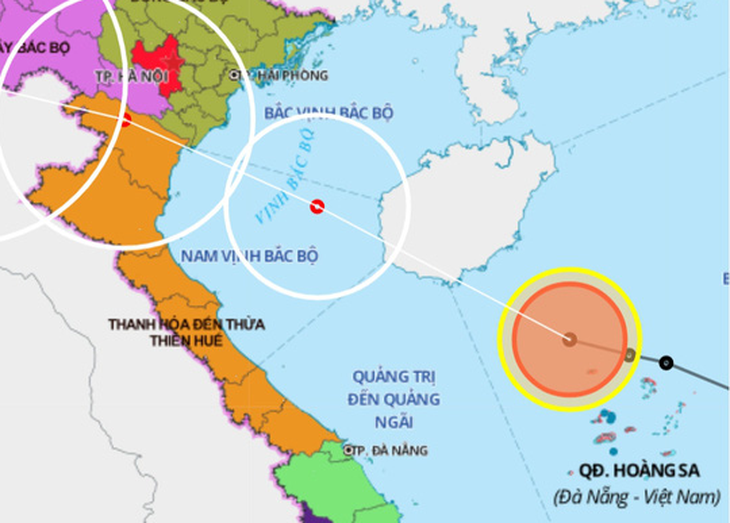 Áp thấp nhiệt đới đang trên biển Hoàng Sa, ngày 2-8 có thể thành bão - Ảnh 1.