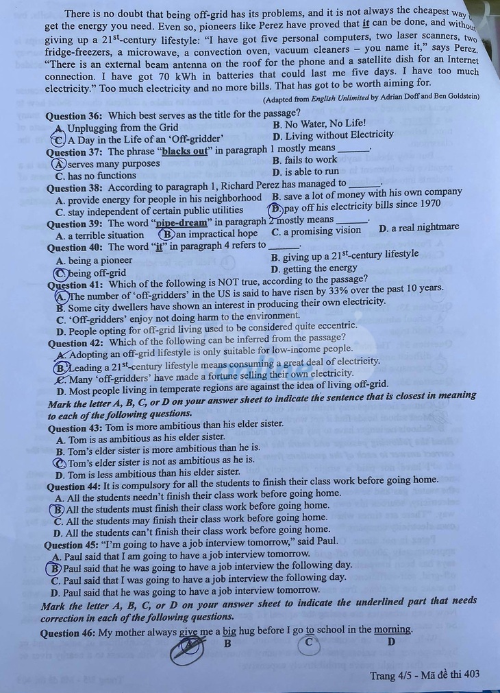 Đề và bài giải tiếng Anh kỳ thi tốt nghiệp THPT 2020 - đủ 24 mã đề - Ảnh 4.