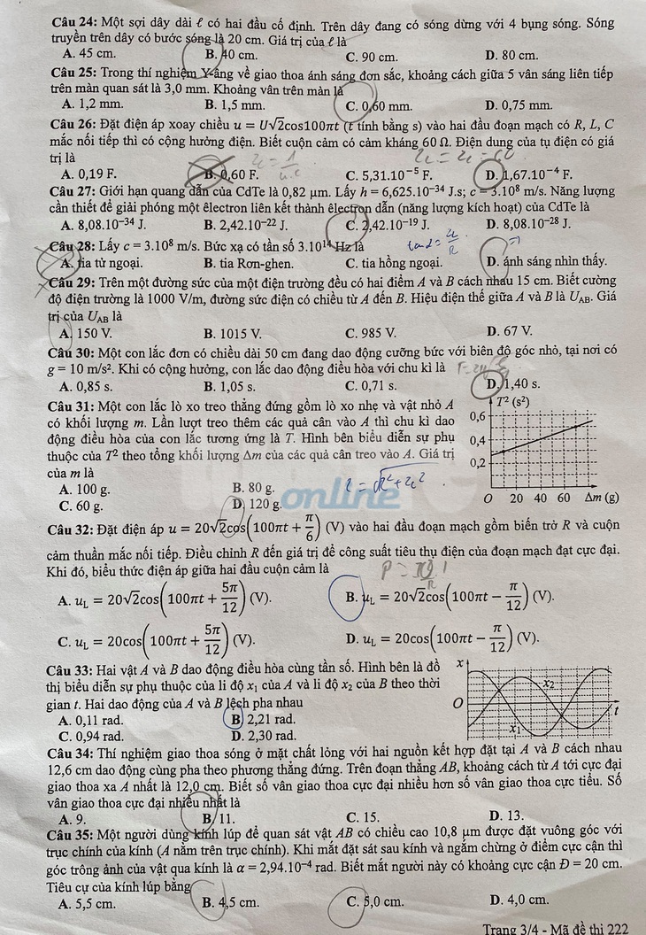 Đề và bài giải môn vật lý kỳ thi tốt nghiệp THPT 2020 - Ảnh 3.