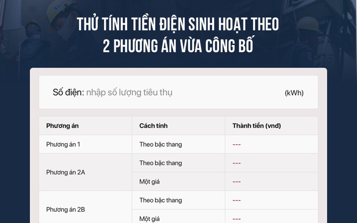 Thử tính tiền điện sinh hoạt theo 2 phương án vừa công bố