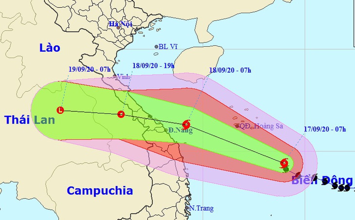 Bão tăng tốc hướng vào miền Trung, gió giật cấp 12 - Ảnh 2.