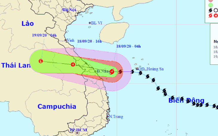 Gió giật cấp 12, bão số 5 quần thảo trên vùng biển Quảng Bình đến Quảng Nam