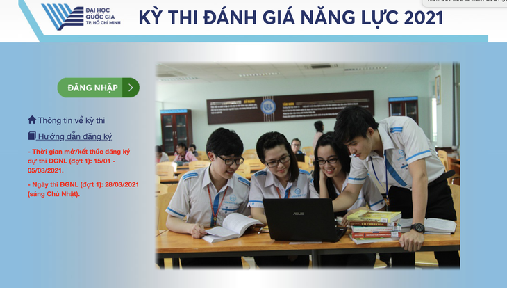 Đăng ký thi đánh giá năng lực ĐH Quốc gia TP.HCM từ 15-1 - Ảnh 1.