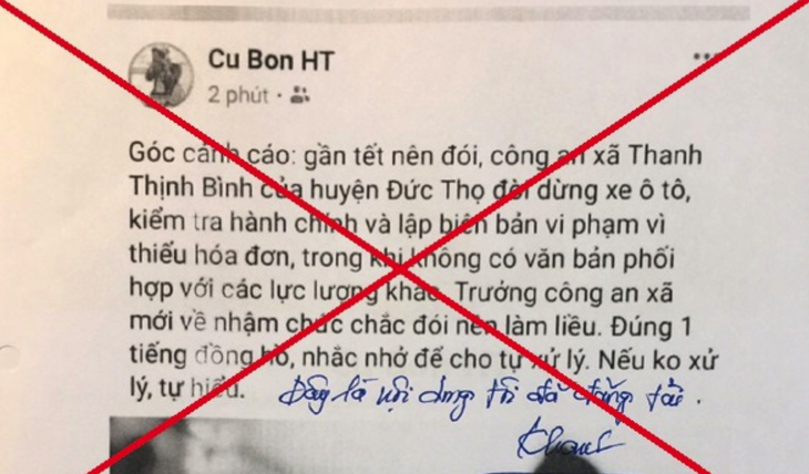 Đăng Facebook sai sự thật về công an xã, người đàn ông bị phạt 5 triệu đồng - Ảnh 1.