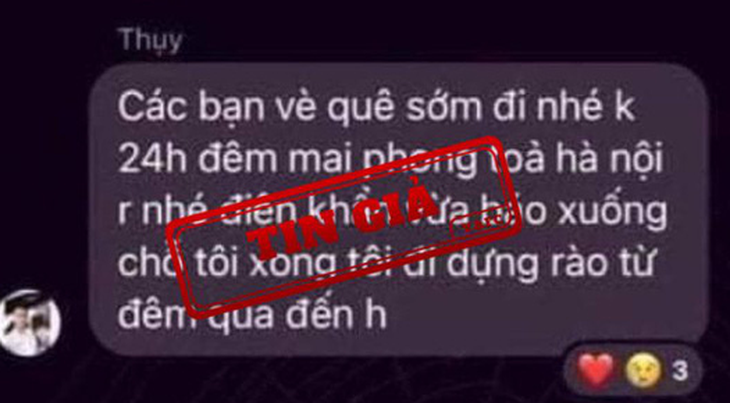 Phong tỏa Hà Nội do COVID-19 là tin giả, sẽ xử lý người tung tin - Ảnh 1.