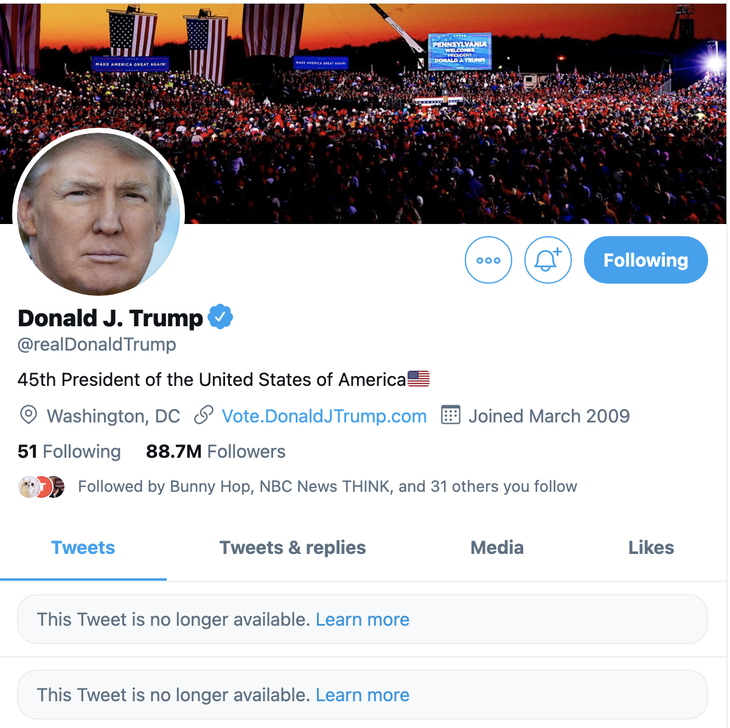 Ông Trump đăng gì trên Twitter mà bị khóa tài khoản? - Ảnh 1.