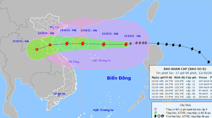 Bão số 8 hướng vào Thanh Hóa - Quảng Bình, suy yếu trước khi đổ bộ - Ảnh 1.