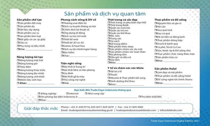 Triển lãm thương mại lớn nhất Indonesia phiên bản số: The 36th Trade Expo Indonesia digital edition - Ảnh 4. Triển lãm thương mại lớn nhất Indonesia phiên bản số: The 36th Trade Expo Indonesia digital edition - Ảnh 4.