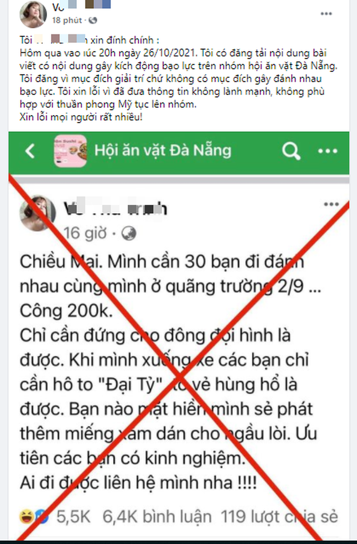 Đăng tin giả câu view để bán hàng online: ‘Cần 30 bạn đi đánh nhau…’ - Ảnh 1.