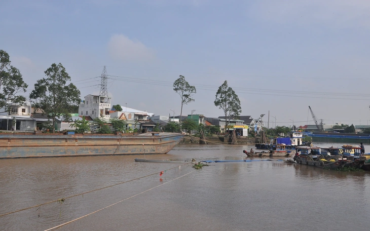 Sà lan làm rơi container, đứt dây điện gần cầu Chợ Gạo: tài công bị phạt 6 triệu đồng - Ảnh 2.