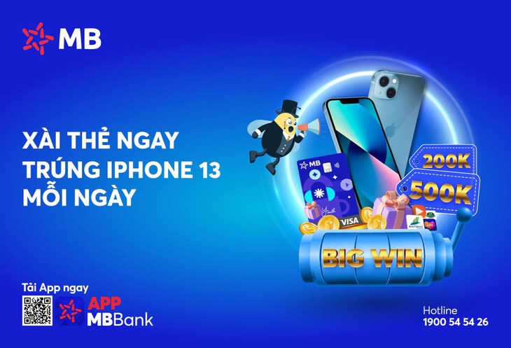 MB tặng ‘cơn mưa’ giải thưởng với ‘Xài thẻ ngay - Trúng iPhone 13 mỗi ngày’ - Ảnh 1.