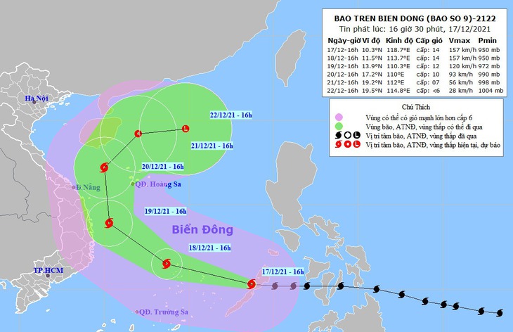 Bão số 9 giật gió cấp 17, dựng sóng 10m trên Biển Đông - Ảnh 1.