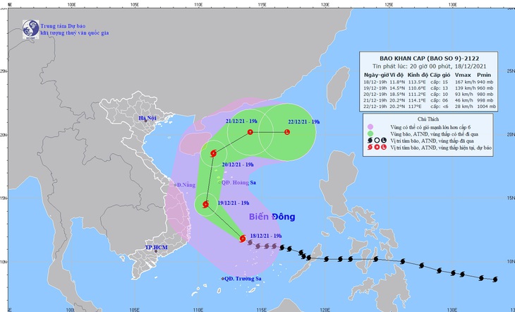 Bão số 9 lên cấp 15, cách Khánh Hòa - Bình Định 470km, gió giật cấp 17 ở Trường Sa - Ảnh 1.