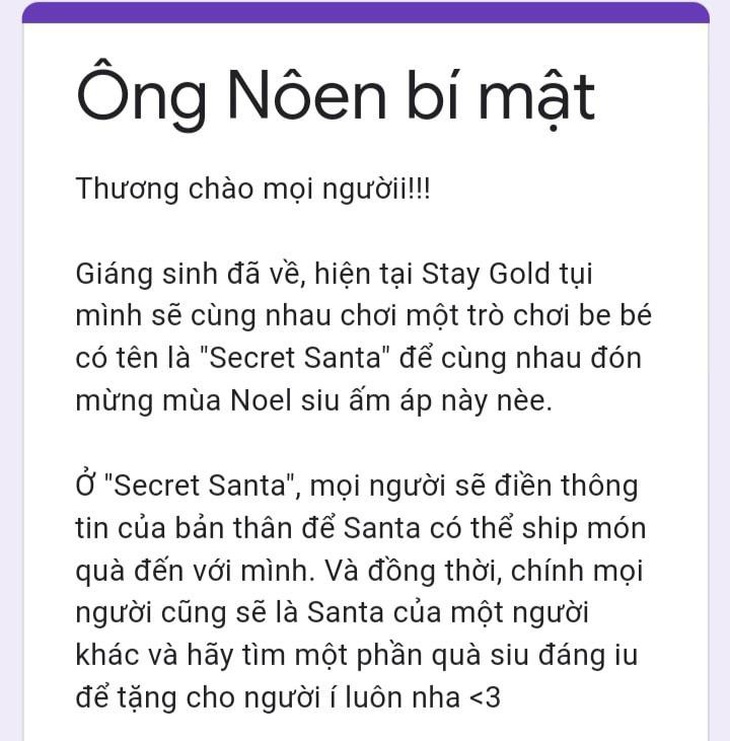 Lập nhóm Ông già Noel bí mật tặng quà mùa Giáng sinh - Ảnh 2.