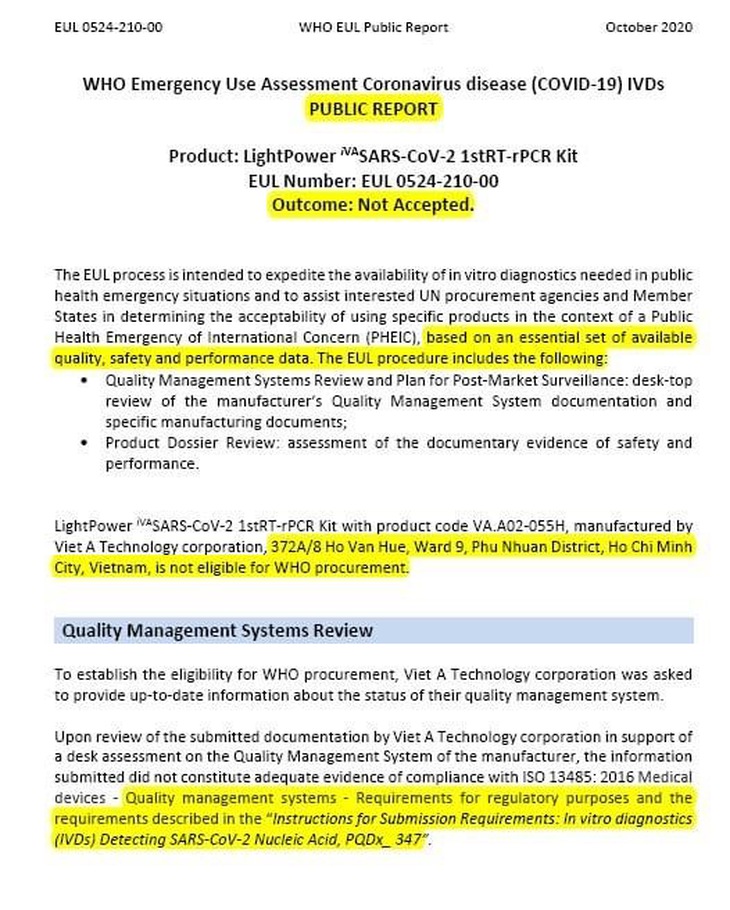 Bộ Khoa học - công nghệ gỡ tin kit xét nghiệm COVID-19 của Việt Nam được WHO chấp thuận - Ảnh 3.