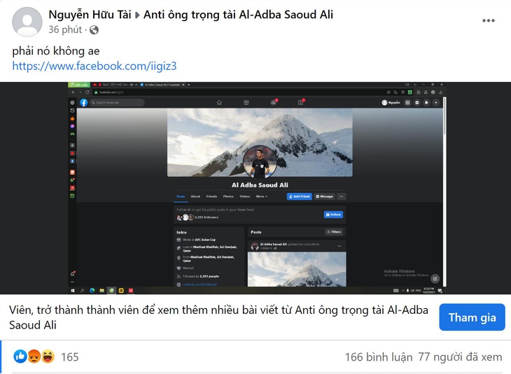Dân mạng lùng Facebook trọng tài, bình luận khiếm nhã cả với tài khoản giả - Ảnh 2.