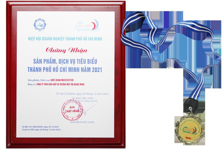 Nước chanh muối Restore đạt danh hiệu sản phẩm dịch vụ tiêu biểu TP.HCM 2021 - Ảnh 3. Nước chanh muối Restore đạt danh hiệu sản phẩm dịch vụ tiêu biểu TP.HCM 2021 - Ảnh 3.