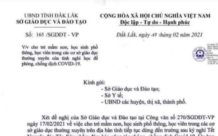 Đắk Lắk: Lan truyền văn bản giả mạo nghỉ học ‘hết sức ngớ ngẩn’