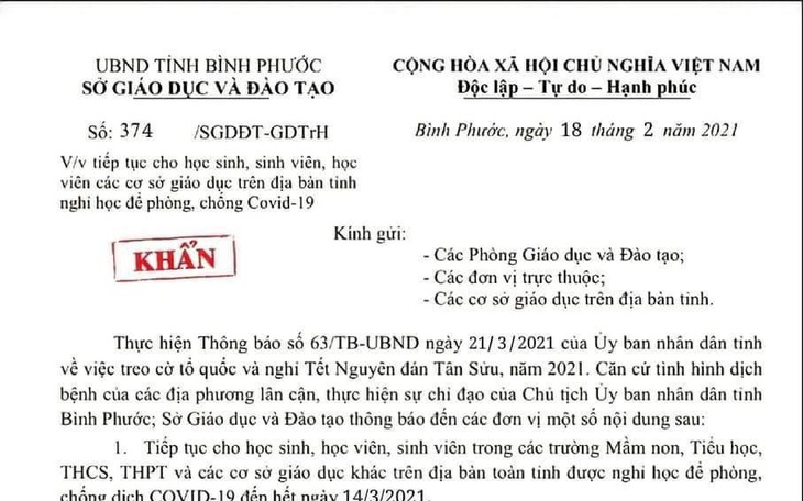 Giả công văn giám đốc Sở GD&ĐT Bình Phước 