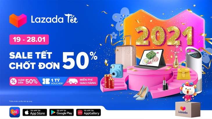 Lazada ghi nhận những con số mua sắm ấn tượng trước thềm Tết Nguyên Đán - Ảnh 1. Lazada ghi nhận những con số mua sắm ấn tượng trước thềm Tết Nguyên Đán - Ảnh 1.
