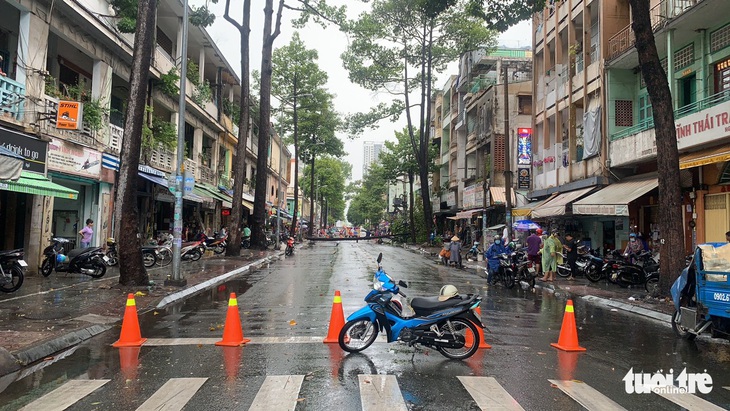 TP.HCM: Mưa to gió lớn, cây ngã đè xe máy làm 2 người bị thương - Ảnh 3.