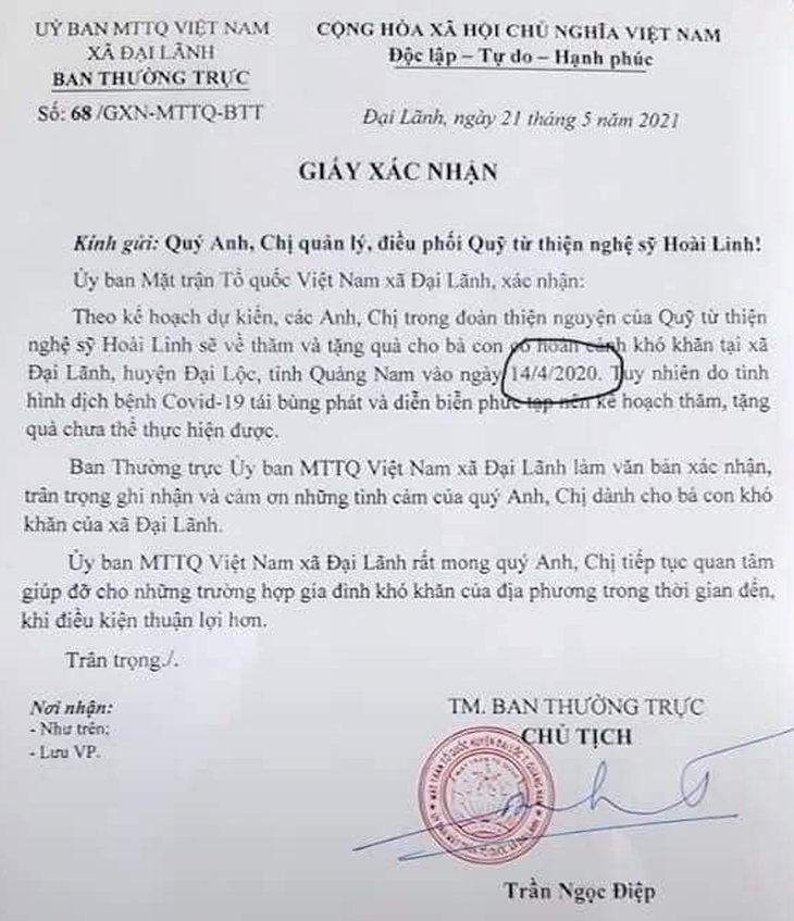 Địa phương nơi Hoài Linh dự tính làm từ thiện nói ‘cập rập quá nên nhầm lẫn thời gian’ - Ảnh 1.