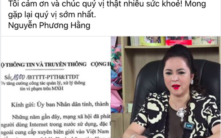 Bà Phương Hằng cam kết thôi, không livestream tối nay