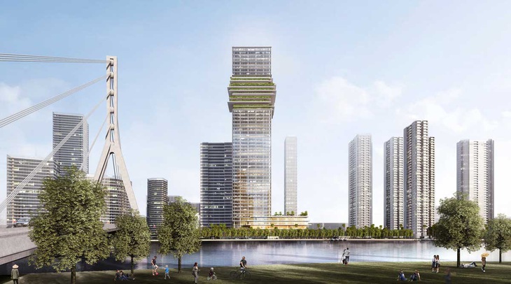 Hiện trạng The Sun Tower - tòa nhà mang tính biểu tượng trong khu phức hợp Grand Marina - Ảnh 3.