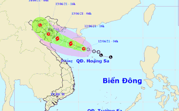 Dự báo bão giật cấp 10 có thể vào vịnh Bắc Bộ rạng sáng mai 13-6