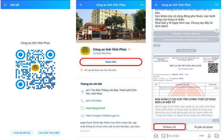 Nhận mã QR tờ khai y tế qua Zalo, khỏi chụp hình lưu điện thoại - Ảnh 1.
