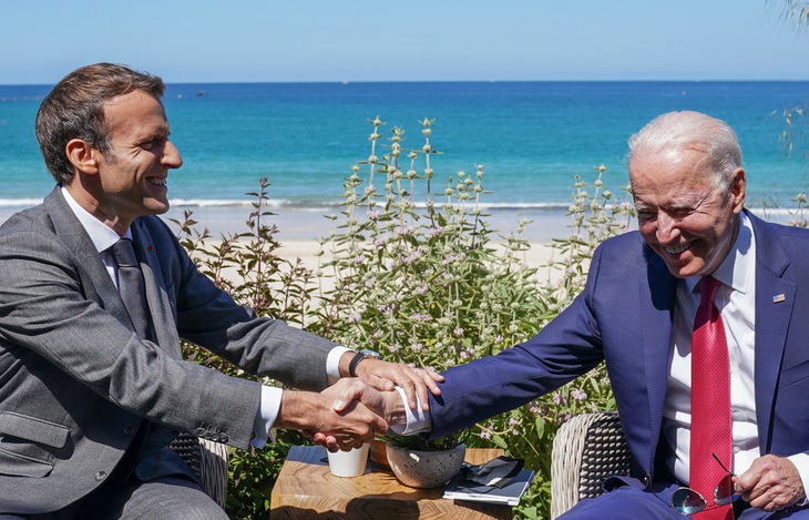 Tổng thống Pháp ca ngợi Mỹ đã trở lại dưới thời Biden - Ảnh 1. Tổng thống Pháp ca ngợi Mỹ đã trở lại dưới thời Biden - Ảnh 1.