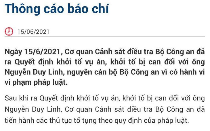 Khởi tố nguyên phó tổng cục trưởng Tổng cục Tình báo Nguyễn Duy Linh