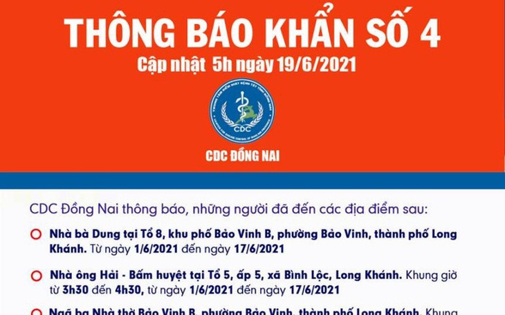 Đồng Nai: Thêm 2 ca nghi nhiễm COVID-19, từng đi nhiều nơi trong cộng đồng