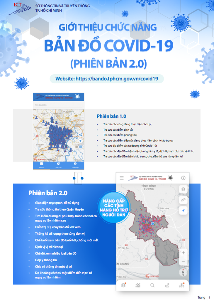 Vận hành phiên bản nâng cấp của Bản đồ COVID-19 trên địa bàn TP.HCM - Ảnh 1.