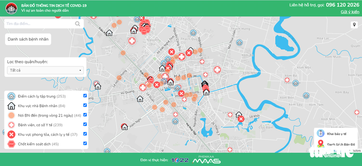 Hà Tĩnh vận hành bản đồ thông tin dịch tễ COVID-19 - Ảnh 1.