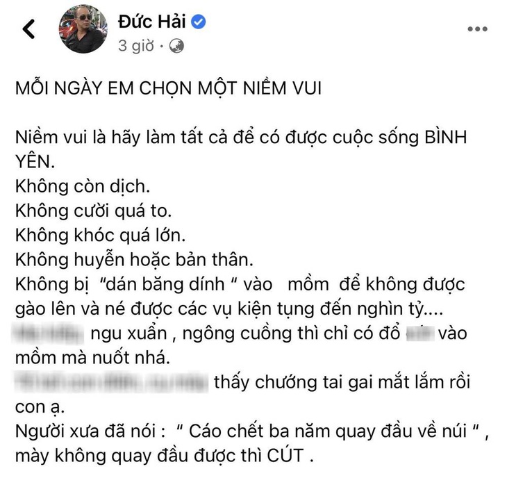 Trường CĐ Văn hóa nghệ thuật và du lịch Sài Gòn xem xét vụ FB nghệ sĩ Đức Hải ăn nói thô tục - Ảnh 1.