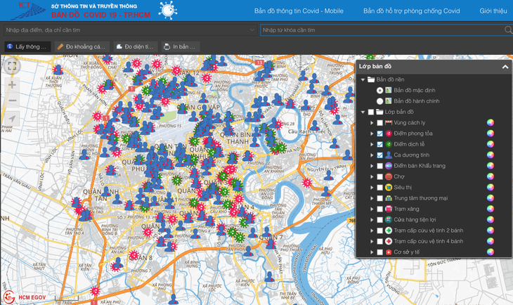 Xem trực tuyến bản đồ tình hình dịch bệnh COVID-19 tại TP.HCM - Ảnh 1.