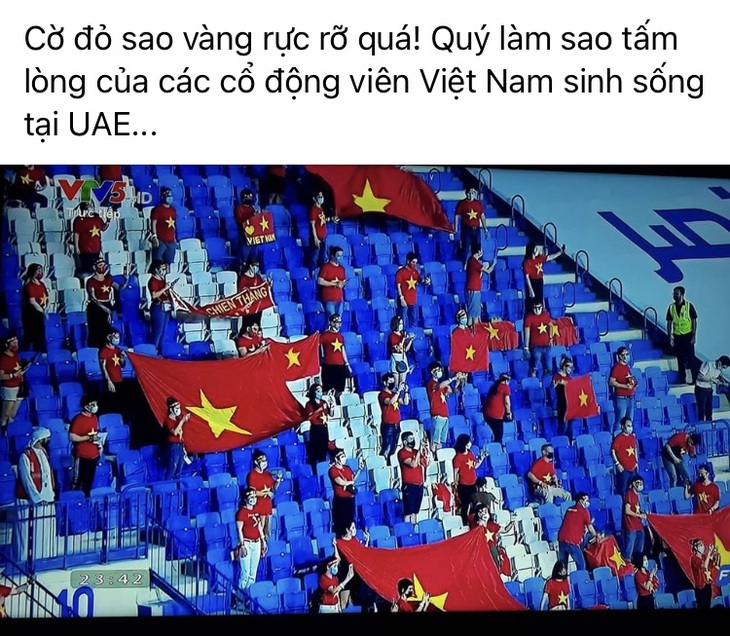 CĐV Việt làm thơ chiến thắng: ‘Năm xưa vượt tuyết Thường Châu, năm nay nắng nóng cũng đâu nản lòng - Ảnh 4.